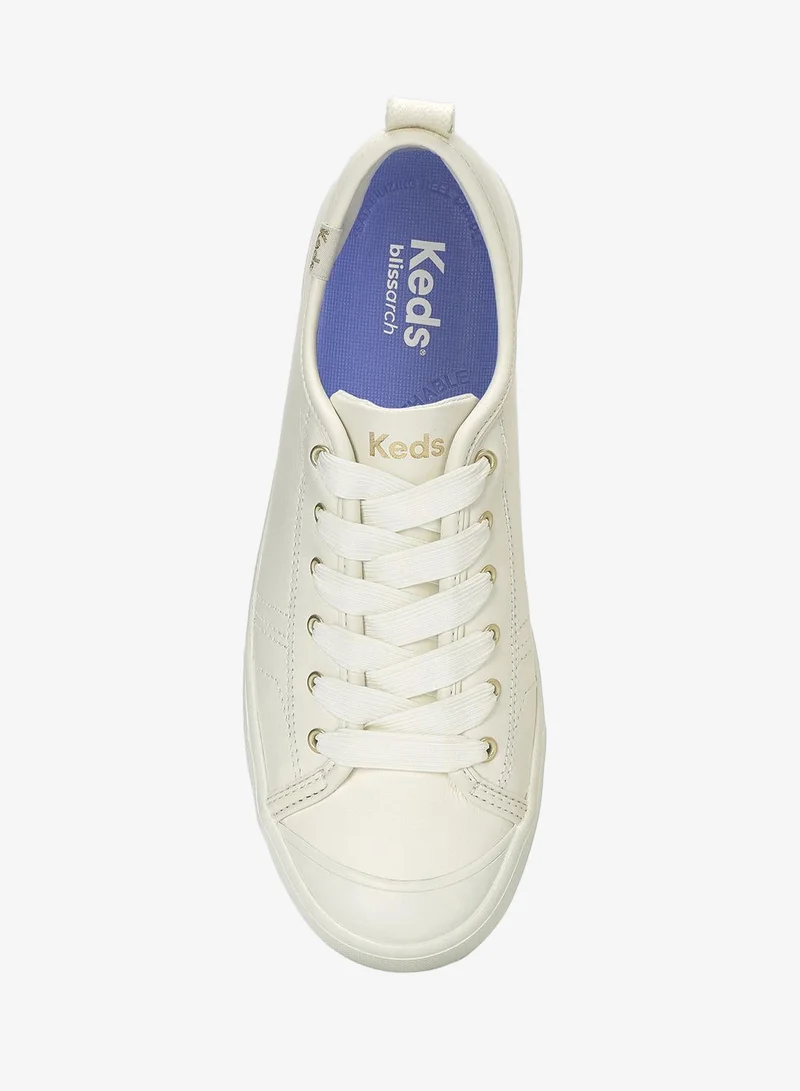 Keds Egret/Gold Keds Women's Cruise Lace Up Leather Casual Sneaker Beige for Women | Best Price UAE